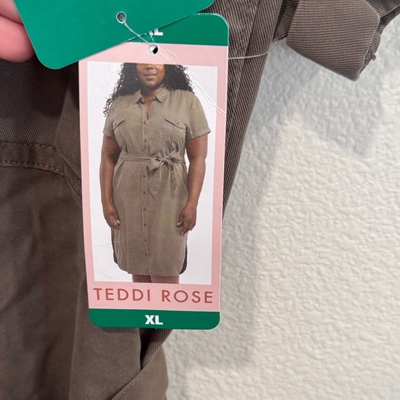 Khaki Midi Shirt Dress - Picture 5 of 6